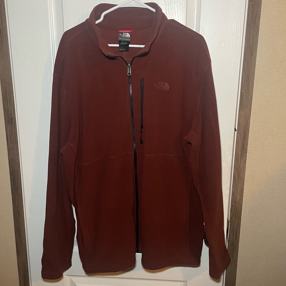 The North Face‎ Polartec Jacket Fleece Full Zip Men's Size XXL Brick Red/ Brown